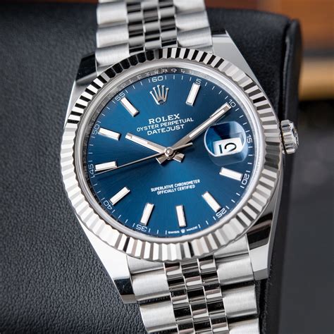 rolex datejust 41 blue dial fluted bezel|rolex datejust 41 white rolesor.